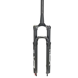SHHMA Spares SHHMA Mountain Bike Front Fork Straight / Tapered Tube Mountain Bike Black Tube Damping Gas Fork Bicycle Accessories, Tapered tube, 26inch