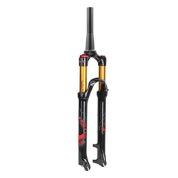 SN Mountain Bike Fork SN Adjust 26 / 27.5 / 29inch MTB Front Suspension Forks, Magnesium Aluminum Alloy Bike Suspension Fork Fit XC / AM / FR Cycling 1-1 / 2” Sports Outdoor (Color : Red, Size : 27.5 inch)