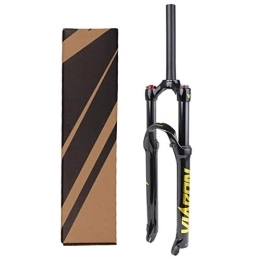 SN Mountain Bike Fork SN Adjustable MTB Front Suspension Forks, Straight Pipe 1-1 / 8" Aluminum Alloy Air Fork 26 / 27.5 / 29in Fork Bicycle Accessories Sports Outdoor (Color : Yellow, Size : 27.5inch)