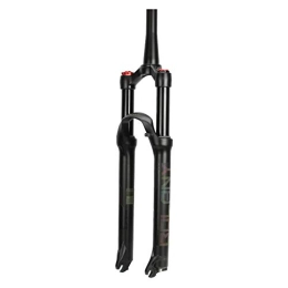 SN Mountain Bike Fork SN Cycling Bicycle Front Forks, MTB 26 / 27.5 / 29 Inch Travel 100mm Matte Cone Tube Shoulder Control Line Control Damping Adjustment Black (Design : A, Size : 26inch)