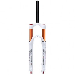 SONGYU Spares SONGYU Mountain Bike Suspension Fork 26 / 27.5 inch, MTB Front Fork with Rebound Adjustment, 28.6mm Straight Tube Bicycle Air Fork White