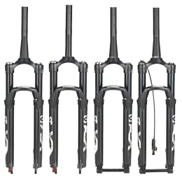 stdpcxz Mountain Bike Fork stdpcxz Manual / Remote Lockout Straight / Tapered, 26 / 27.5 / 29 Mountain Bike Forks Disc Brake Aluminum Alloy Damped Air Fork Straight-Remote, 27.5