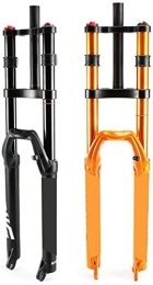 stdpcxz Mountain Bike Fork stdpcxz Mountain Bicycle Suspension Forks Air Fork Manual Lockout Double Shoulder Air Fork Air Suspension Fork 26 / 27.5 / 29 yellow, 27.5(26)