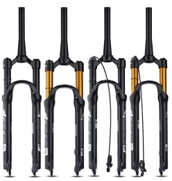 stdpcxz Mountain Bike Fork stdpcxz Tapered Tube 26In 27.5In 29In Aluminum Alloy Manual / Remote Lockout Mountain Bike Front Forks Air Suspension Fork yellow HL, 27.5