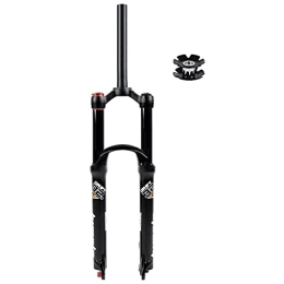 MabsSi Mountain Bike Fork Straight Threadless Rebound Adjustment Bicycle Front Fork 26 / 27.5 / 29 Inch, 160mm Travel Tapered And Magnesium Alloy Air MTB Suspension Fork Black(Size:27.5 INCH, Color:STRAIGHT MANUAL LOCKOUT)