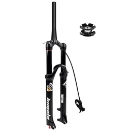 MabsSi Mountain Bike Fork Straight Threadless Rebound Adjustment Bicycle Front Fork 26 / 27.5 / 29 Inch, 160mm Travel Tapered And Magnesium Alloy Air MTB Suspension Fork Black(Size:27.5 INCH, Color:TAPERED REMOTE LOCKOUT)