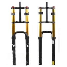 SuIcra Mountain Bike Fork SuIcra Bike Fork Fat Fork 26x4.0 Tire DH Air Suspension 1-1 / 8" Disc Brake Adjustable Rebound For Snow Beach XC MTB Bicycle (Color : Gold)