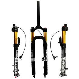 FGVBC Spares Suspension Fork Bike, MTB Bike Fork 27" 29" Air Suspension Rebound Adjust Straight Steerer 1-1 / 8" Travel 100mm Disc Brake Remote Lockout 9mm QR