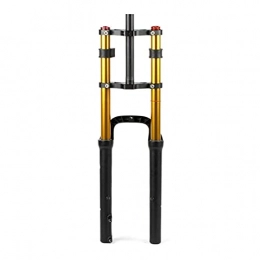 SQHGFFF Spares Suspension Fork Lightweight Shoulder Control Mtb Fork Made Of Aluminum Alloy Suspension Fork Mountain Bike Cycle Itinerary 170MM, Fork width 135MM, Tire 26*4.0 ( Color : Double shoulders gold 34mm )