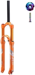 SJHFG Spares Suspension Forks 26 27.5 Inch MTB Air Suspension Forks, Alloy 1-1 / 8" with Top Cap and Screws Shock Quick release 9mm Travel 120mm Bike Fork Accessories (Color : Orange, Size : 27.5 inch)