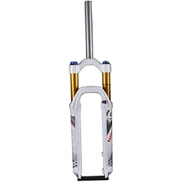 XIUYU Mountain Bike Fork Suspension Forks 26 Inch Air Suspension Fork 27.5 Inch Straight Tube Unisex 1-1 / 8" disc Bicycle Steerer Tube Travel 120mm, White-26in XIUYU (Color : White, Size : 27.5in)