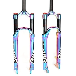 SHKJ Mountain Bike Fork Suspension Forks 27.5 29 inch 28.6mm MTB Air Suspension Fork Travel 100mm, QR 9mm, 1-1 / 8 Shoulder Control, Manual Lockout XC / AM (Color : Colorful, Size : 29inch)