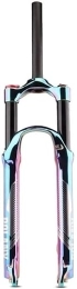 SJHFG Mountain Bike Fork Suspension Forks 27.5" / 29" MTB Bicycle Suspension Fork, QR 9×100mm Air Vacuum Plating Mountain Bike Fork Aluminum Alloy Travel 100mm Accessories (Color : Multicolour, Size : 27.5INCH)