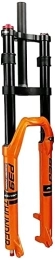 SJHFG Spares Suspension Forks Double Shoulder Air Pressure Fork, 27.5 / 29inch Damping Rebound Downhill Forks Mountain Bike Fork 1-1 / 8" QR 9X100MM HL Accessories (Color : Gloss Orange Spring, Size : 29INCH)