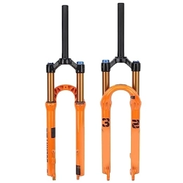 Tbest Mountain Bike Fork Tbest Mountain Bike Front Fork, Mountain Bike Pressure Front Fork 29 Inch Aluminum Mg Alloy Manual Lockout Shock Absorber Suspension Fork for Off Road Cycling Orange