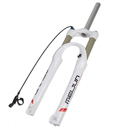 TIANPIN Spares TIANPIN Bicycle Suspension Fork 26, Mountain Bike Line Control Lock Pneumatic Shock Absorber Front Fork 100mm Travel, white