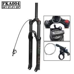 TianyiTrade Mountain Bike Fork TianyiTrade Mountain Bike Air Suspension Fork 26 27.5 29 Inch Lightweight Alloy 1-1 / 8" Remote Lock Unisex Fork Travel 100mm Black (Color : Black, Size : 27.5")