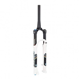 TianyiTrade Mountain Bike Fork TianyiTrade MTB Suspension Fork Alloy Tapered Air Fork, for 26 Inch 27.5 Inch 29 Inch Mountain Disc Brake Bike - White (Size : 26 inch)