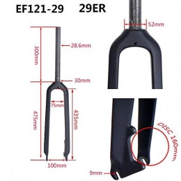 TLBBJ Bicycle fork Carbon fork 29inch Mountain Bike Fork MTB Cycling 26er carbon fiber forks Bicycle Accessories (Color : EF121 29)
