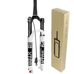 TOMYEUS Spares TOMYEUS 26inch MTB Fork 27.5 / 29 Inch 120mm Travel, 1-1 / 8" Straight / Tapered Mountain Bike Fork Rebound Adjust Axle 9mm×100mm Manual Lockout Air Shocks (Color : Remote Lockout B, Size : 27.5 inch)