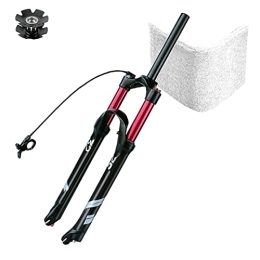 TOMYEUS Mountain Bike Fork TOMYEUS MTB Air Suspension Fork 26 27.5 29 Inch, Bicycle Front Forks 1-1 / 8 ” Remote Lockout Rebound Adjust QR 9mm Disc Travel 140mm (Color : A, Size : 26 inch)