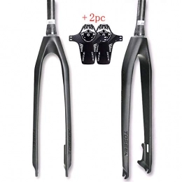 TOSEEK Spares TOSEEK UK Stock 28.6 Tapered Tube Full Carbon Fiber Mountain Bike Rigid Fork, 26 / 27.5 / 29er Ultra Light Threadless Bicycle Front Forks with 9mm QR, Hub Spacing 100mm, Suitable Road XC Mountain Bikes