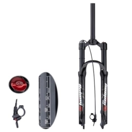 TS TAC-SKY Mountain Bike Fork TS TAC-SKY 26 / 27.5 / 29inch Straight / Tapered Tube Bicycle Accessories MTB Air Fork Suspension Bicycle Front Suspension Travel 120mm (Color : Black, Size : 26 Straight Remote)