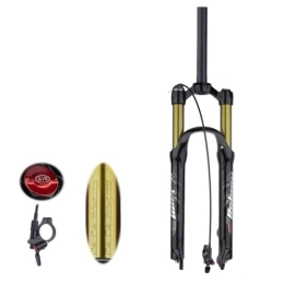 TS TAC-SKY Mountain Bike Fork TS TAC-SKY 26 / 27.5 / 29inch Straight / Tapered Tube Bicycle Accessories MTB Air Fork Suspension Bicycle Front Suspension Travel 120mm (Color : Gold, Size : 26 Straight Remote)