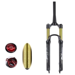 TS TAC-SKY Mountain Bike Fork TS TAC-SKY 26 / 27.5 / 29inch Straight / Tapered Tube Bicycle Accessories MTB Air Fork Suspension Bicycle Front Suspension Travel 120mm (Color : Gold, Size : 26 Tapered Manual)