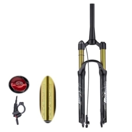 TS TAC-SKY Mountain Bike Fork TS TAC-SKY 26 / 27.5 / 29inch Straight / Tapered Tube Bicycle Accessories MTB Air Fork Suspension Bicycle Front Suspension Travel 120mm (Color : Gold, Size : 26 Tapered Remote)