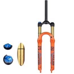 TS TAC-SKY Mountain Bike Fork TS TAC-SKY Lightweight Magnesium Alloy Quick Release Bicycle Fork 27.5 / 29inch 120mm Travel Oil Bike Air Fork Air Suspension (Color : Orange, Size : 27.5 inch Straight Manual)