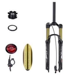 TS TAC-SKY Mountain Bike Fork TS TAC-SKY Mountain Bike Forks Shock Absorbing Pneumatic 26 / 27.5 / 29 Inch Forks Inch Shock Absorbing Forks MTB Air Fork Suspension Bicycle Front Suspension (Color : Gold, Size : 26 Straight Remote)