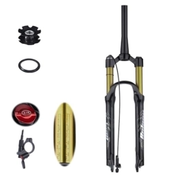 TS TAC-SKY Mountain Bike Fork TS TAC-SKY Mountain Bike Forks Shock Absorbing Pneumatic 26 / 27.5 / 29 Inch Forks Inch Shock Absorbing Forks MTB Air Fork Suspension Bicycle Front Suspension (Color : Gold, Size : 26 Tapered Remote)