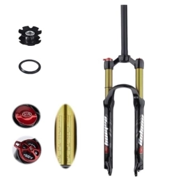 TS TAC-SKY Mountain Bike Fork TS TAC-SKY Mountain Bike Forks Shock Absorbing Pneumatic 26 / 27.5 / 29 Inch Forks Inch Shock Absorbing Forks MTB Air Fork Suspension Bicycle Front Suspension (Color : Gold, Size : 27.5 Straight Manual)