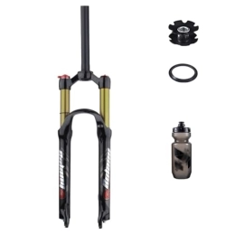 TS TAC-SKY Mountain Bike Fork TS TAC-SKY MTB Air Fork Suspension Bicycle Front Suspension Mountain Bike Forks Shock Absorbing Pneumatic 26 / 27.5 / 29 Inch Forks Inch Shock Absorbing Forks (Color : Gold, Size : 26 Straight Manual)