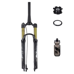 TS TAC-SKY Mountain Bike Fork TS TAC-SKY MTB Air Fork Suspension Bicycle Front Suspension Mountain Bike Forks Shock Absorbing Pneumatic 26 / 27.5 / 29 Inch Forks Inch Shock Absorbing Forks (Color : Gold, Size : 26 Tapered Remote)