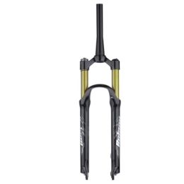 TS TAC-SKY Mountain Bike Fork TS TAC-SKY MTB Air Fork Suspension Bicycle Front Suspension Travel 120mm 26 / 27.5 / 29inch Straight / Tapered Tube Bicycle Accessories (Color : Gold, Size : 26 Tapered Manual)