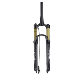 TS TAC-SKY Mountain Bike Fork TS TAC-SKY MTB Air Fork Suspension Bicycle Front Suspension Travel 120mm 26 / 27.5 / 29inch Straight / Tapered Tube Bicycle Accessories (Color : Gold, Size : 26 Tapered Remote)