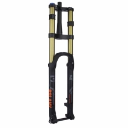 TS TAC-SKY Mountain Bike Fork TS TAC-SKY MTB Air Fork Suspension Resilience Rebound Adjustment 110 * 15MM Travel 175MM Thru Axle Boost Suspension Fork (Color : 27.5 inch Tapered Gold)