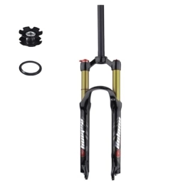 TS TAC-SKY Mountain Bike Fork TS TAC-SKY Travel 120mm 26 / 27.5 / 29inch Straight / Tapered Tube Bicycle Accessories MTB Air Fork Suspension Bicycle Front Suspension (Color : Gold, Size : 26 Straight Manual)