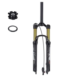 TS TAC-SKY Mountain Bike Fork TS TAC-SKY Travel 120mm 26 / 27.5 / 29inch Straight / Tapered Tube Bicycle Accessories MTB Air Fork Suspension Bicycle Front Suspension (Color : Gold, Size : 26 Straight Remote)