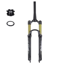 TS TAC-SKY Mountain Bike Fork TS TAC-SKY Travel 120mm 26 / 27.5 / 29inch Straight / Tapered Tube Bicycle Accessories MTB Air Fork Suspension Bicycle Front Suspension (Color : Gold, Size : 26 Tapered Manual)