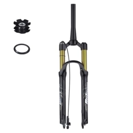 TS TAC-SKY Mountain Bike Fork TS TAC-SKY Travel 120mm 26 / 27.5 / 29inch Straight / Tapered Tube Bicycle Accessories MTB Air Fork Suspension Bicycle Front Suspension (Color : Gold, Size : 26 Tapered Remote)