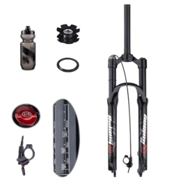 TS TAC-SKY Mountain Bike Fork TS TAC-SKY Travel 120mm MTB Air Fork Suspension Bicycle Front Suspension Mountain Bike Forks Shock Pneumatic 26 / 27.5 / 29 Inch Forks (Color : Black, Size : 26 Straight Remote)