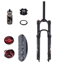 TS TAC-SKY Mountain Bike Fork TS TAC-SKY Travel 120mm MTB Air Fork Suspension Bicycle Front Suspension Mountain Bike Forks Shock Pneumatic 26 / 27.5 / 29 Inch Forks (Color : Black, Size : 27.5 Straight Manual)