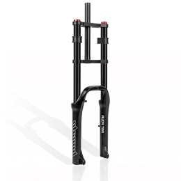 tyui7 Spares tyui7 20 Inch MTB Mountain Bike Suspension Fork Fat Air Forks Travel 110mm Discbrake Bicycle Front Fork 1-1 / 8" Straight Tube QR 9mm (Color : Black Straight)