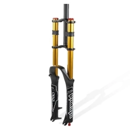 tyui7 Mountain Bike Fork tyui7 26 / 27.5 / 29 Inch Air MTB Suspension Fork Rebound Adjustment 1-1 / 8 Straight Tube 28.6mm QR 9mm Travel 130mm Manual Lockout Mountain Bike Forks (Color : Gold, Size : 27.5inch)