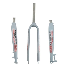 TYXTYX Mountain Bike Fork TYXTYX Bike Oil-cast Hard Fork 26 / 27.5 / 29 Inch / 700C Mountain / Road Bike General Aluminum Alloy Front Fork Disc Brake Bright White+Red UV Reflective Trademark CN (Size : 26")