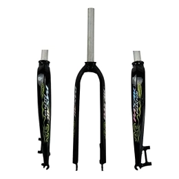 TYXTYX Mountain Bike Fork TYXTYX Bike Oil-cast Hard Forks for MTB 26 / 27.5 / 29 Inch Road Bike 700C Aluminum Alloy Front Fork Disc Brake Bright Black+Green UV Reflective Pattern CN (Size : 27.5")