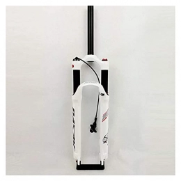 TYXTYX Mountain Bike Fork TYXTYX MTB Suspension Air Forks 26 / 27.5 / 29 Inch Remote Lockout Springback Knob Aluminum Alloy Damping Front Fork Bright White Straight Tube Reflective Pattern CN (Color : Remote control, Size : 2